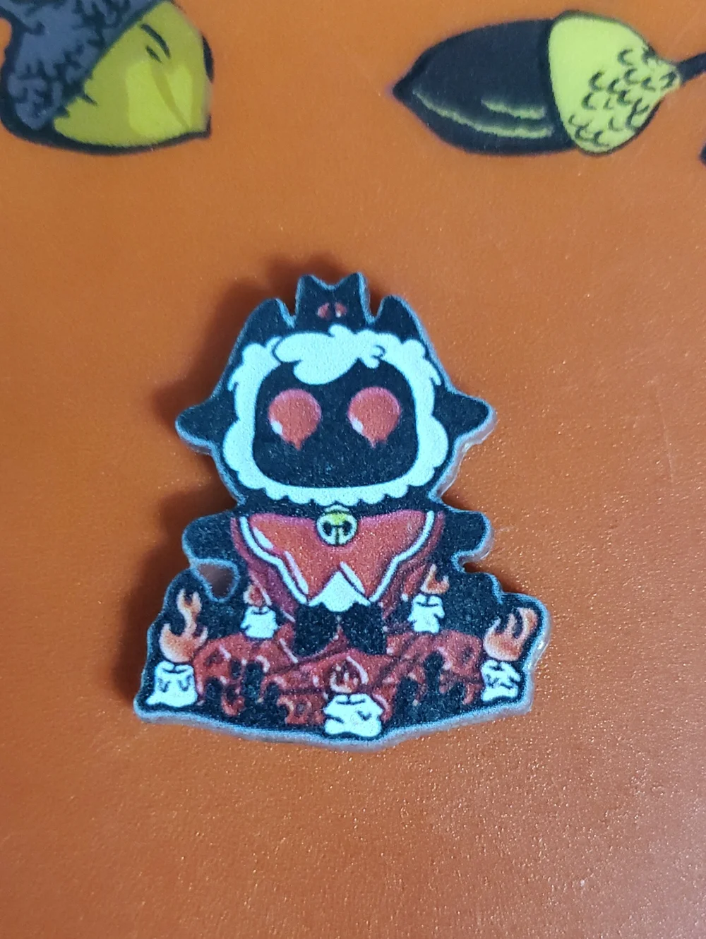 Devil Game Character Enamel Pin — Black & Red